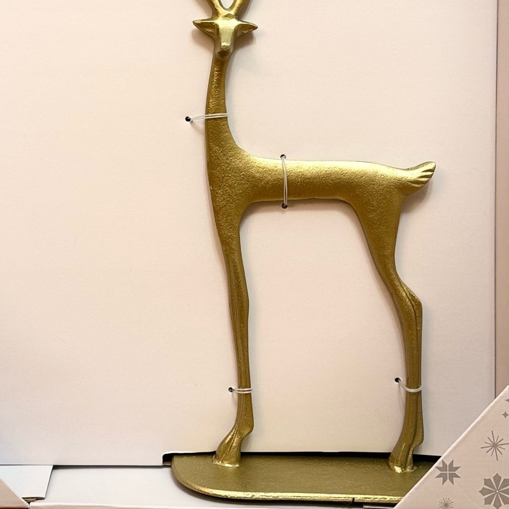 Merry Moments Brushed Gold Sculpted Reindeer, 1 Tall Reindeer - Picture 9 of 10